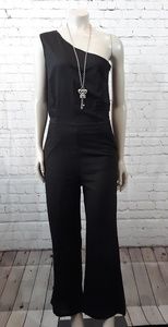 Black one shoulder jumpsuit